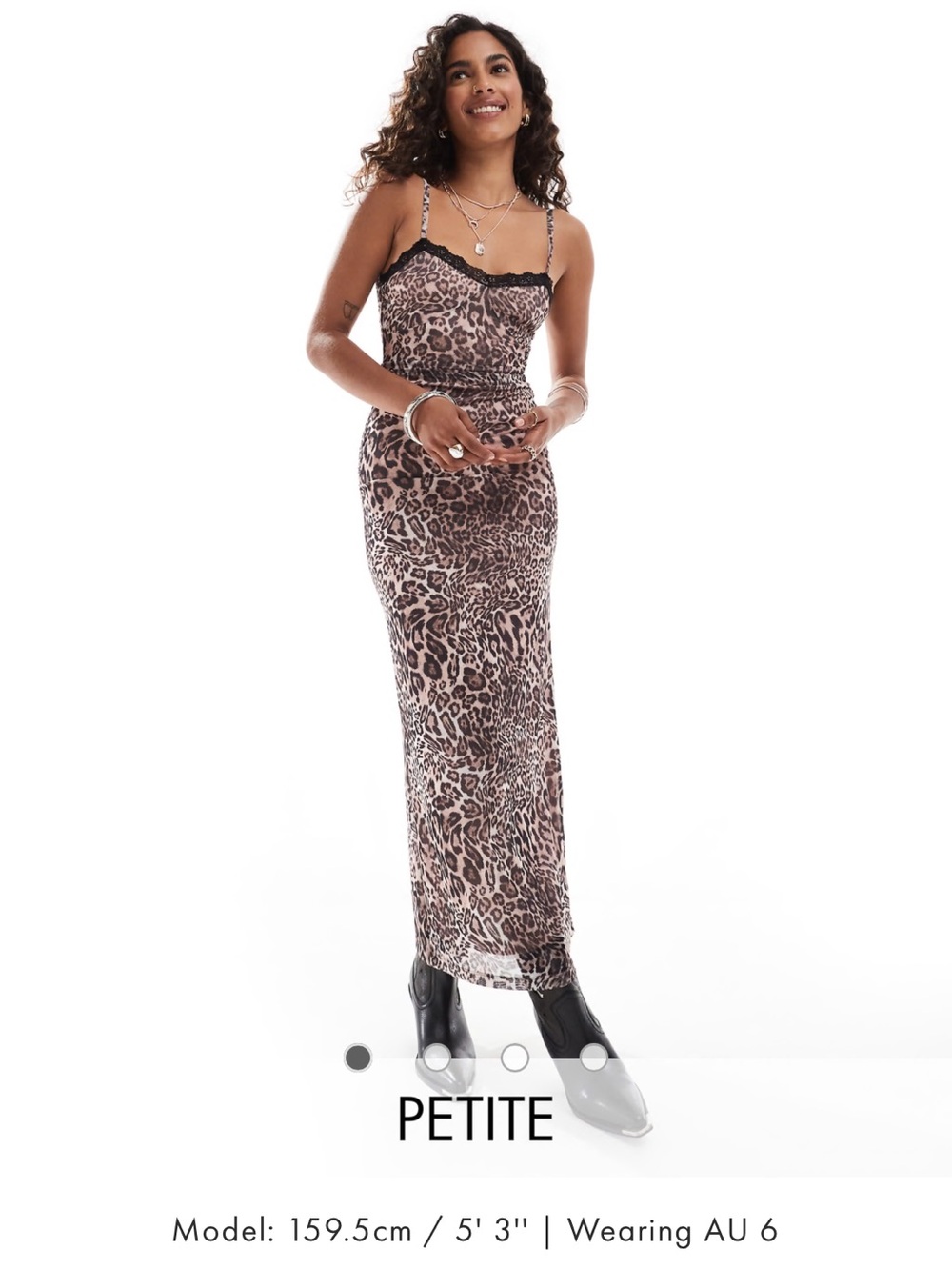 Miss Selfridge Leopard Print Slip Dress in Brown and Black